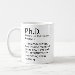 Funny PhD Definition Dictionary, Cool PhD Kaffeetasse