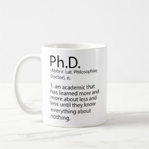 Funny PhD Definition Dictionary, Cool PhD Kaffeetasse