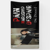 Funny PhD Graduation Pain Hardship Despair Photo Banner (Vertikal)