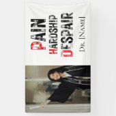 Funny PhD Graduation Pain Hardship Despair Photo Banner (Vertikal)