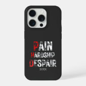 Funny PhD Graduation Pain Hardship Despair Quote iPhone Hülle (Rückseite)
