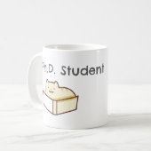 Funny PhD Student Tasse-Niedlich Cat-Academic Spaß Kaffeetasse (Vorderseite Links)