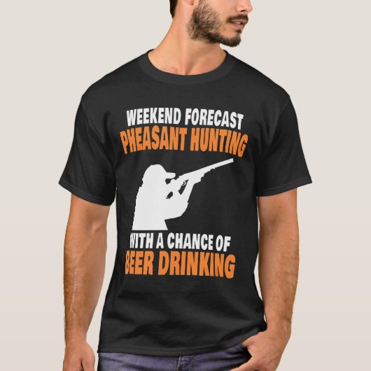Funny Pheasant Jagd Bier trinken T-Shirt (Vorderseite)