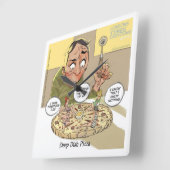 Funny Philosophie Deep Dish Pizza Wall Clock Quadratische Wanduhr (Winkel)