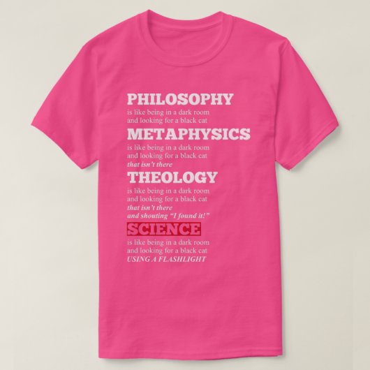 Funny Philosophy Metaphysik Theology Science Joke T-Shirt (Design vorne)