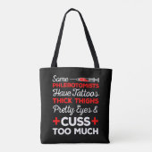 Funny Phlebotomist Geschenk Tattoos dicken Obersch Tasche (Rückseite)