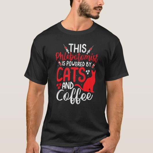 Funny Phlebotomy Phlebotomist Nurse Funny Cat Love T-Shirt (Vorderseite)