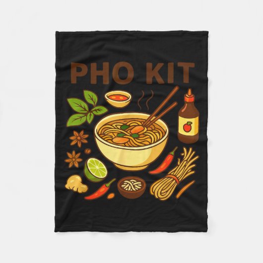 Funny Pho Kit Noodle Bowl Pun With Ingredients Ill Fleecedecke (Vorderseite)