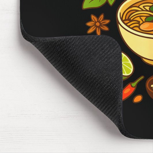 Funny Pho Kit Noodle Bowl Pun With Ingredients Ill Mousepad (Ecke)