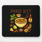 Funny Pho Kit Noodle Bowl Pun With Ingredients Ill Mousepad (Vorne)