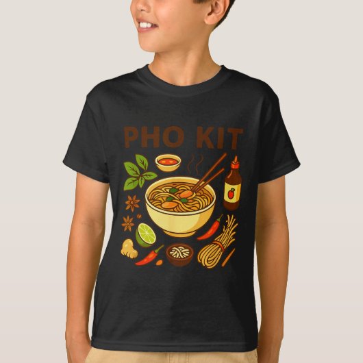 Funny Pho Kit Noodle Bowl Pun With Ingredients Ill T-Shirt (Vorderseite)