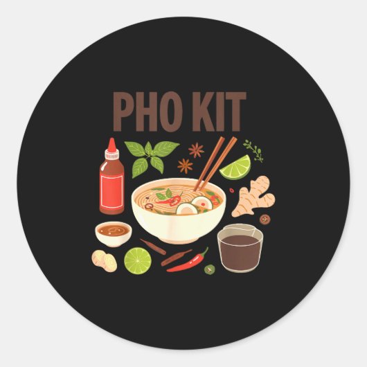 Funny Pho Kit Runder Aufkleber (Vorderseite)