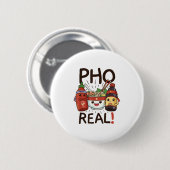 Funny Pho Threads Co Fun Vietnamese Pho Noodle So Button (Vorne & Hinten)