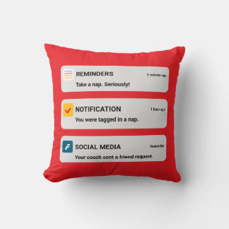 Funny Phone Notification Throw Pillow Kissen