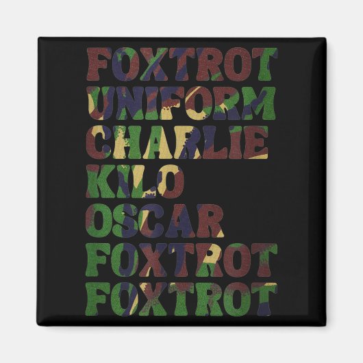 Funny Phonetic Alphabet Nato Military Lice Army Ta Magnet (Vorne)