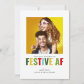 Funny Photo Christmas Card Festive AF Feiertagskarte (Vorderseite)