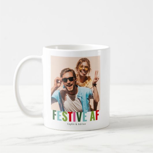 Funny Photo Christmas Festive AF Kaffeetasse (Links)