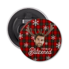 Funny Photo Face Blitzened Christmas Custom Gift Flaschenöffner