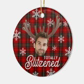 Funny Photo Face Blitzened Christmas Custom Gift Keramik Ornament (Links)