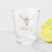 Funny Photo Face Blitzened Christmas Custom Gift Schnapsglas (Rückseite)