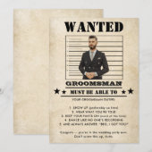 Funny Photo Groomsman  Invitation (Vorne/Hinten)