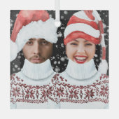 Funny Photo Personalized Christmas Ornament Aus Glas (Vorderseite)