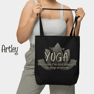 Funny Phrase Black Lotus Blume Yoga Tasche
