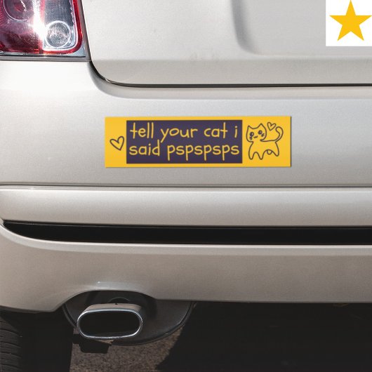 Funny Phrase Cat Joke Pspsps Driving Humor Autoaufkleber