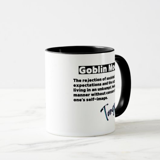 Funny Phrase Goblin Mode Tasse (VorderseiteRechts)
