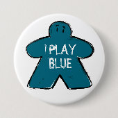 Funny Phrase Grunge Blue Meeple Board Gamer Button (Vorderseite)