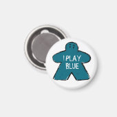 Funny Phrase Grunge Blue Meeple Board Gamer Magnet (Vorderseite/Rückseite)