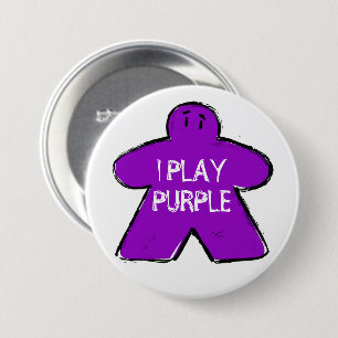 Funny Phrase Grunge Lila Meeple Board Gamer Button