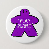 Funny Phrase Grunge Lila Meeple Board Gamer Button (Vorderseite)