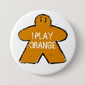 Funny Phrase Grunge Orange Meeple Board Gamer Button (Vorderseite)