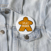 Funny Phrase Grunge Orange Meeple Board Gamer Button (Beispiel)