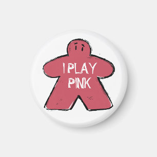 Funny Phrase Grunge Pink Meeple Board Gamer Magnet