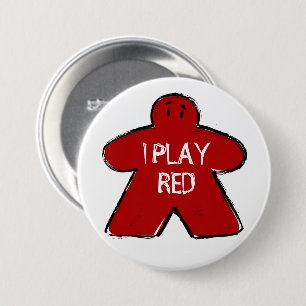 Funny Phrase Grunge Red Meeple Board Gamer Button