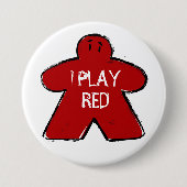 Funny Phrase Grunge Red Meeple Board Gamer Button (Vorderseite)