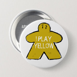 Funny Phrase Grunge Yellow Meeple Board Gamer Button