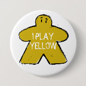 Funny Phrase Grunge Yellow Meeple Board Gamer Button (Vorderseite)