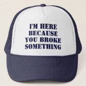 Funny Phrase Handyman Dad Joke Blue Truckerkappe (Vorderseite)
