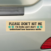 Funny Phrase Retro Floral Insurance Joke Autoaufkleber (Auf Auto)