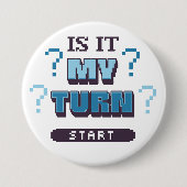 Funny Phrase Retro Pixel Blue Board Gamer Button (Vorderseite)