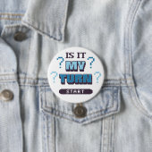 Funny Phrase Retro Pixel Blue Board Gamer Button (Beispiel)