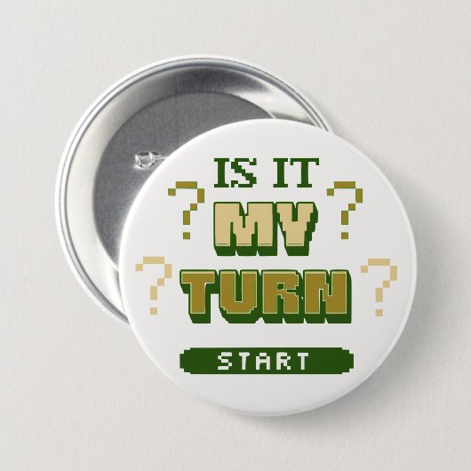 Funny Phrase Retro Pixel Green Board Gamer Button (Vorne & Hinten)