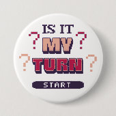 Funny Phrase Retro Pixel Pink Lila Board Gamer Button (Vorderseite)