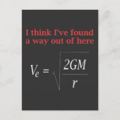 Funny Physical Joke Escape Velocity Gravity Scienc Postkarte (Vorderseite)