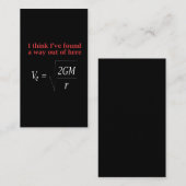 Funny Physical Joke Escape Velocity Gravity Scienc Visitenkarte (Vorne/Hinten)