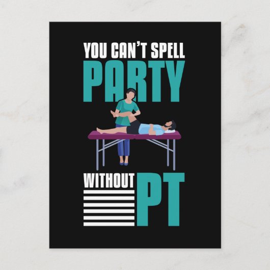 Funny Physical Therapy Party Joke PT Beruf Postkarte (Vorderseite)