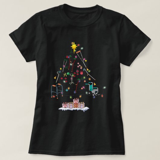 Funny Physical Therapy Weihnachtsbaum für PT Thera T-Shirt (Design vorne)